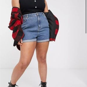 ASOS design curve denim ritson mom shirts in blue